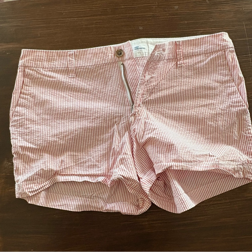 Women's Red Striped Shorts